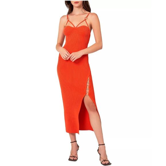 NICHOLAS Jules Ribbed Knit Dress, Revolve, Wallflower-Orange, NWT, Size L - Picture 5 of 10